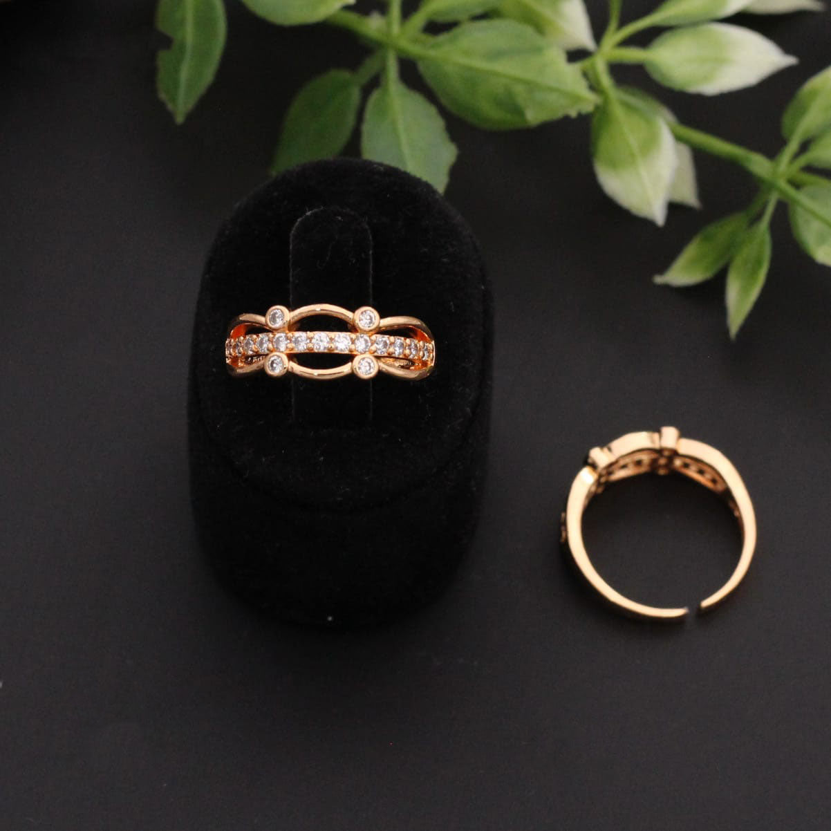 Buy Women's Stylish Pear Rings With Bright Stones By Bindhani